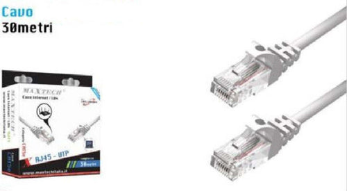 Cavo Ethernet Di Rete Lan Internet Rj45 Cat5 30mt Modem Filo Maxtech Cat5-lan30m Informatica e Videogiochi > Periferiche di rete > Cavi di Rete Trade Shop italia - Napoli, Commerciovirtuoso.it