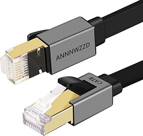 Cavo Ethernet Piatto CAT 8 2000MHz S/STP PIMF Patch in PVC 15 Metri High Speed 26AWG Patch 40Gbps RJ45