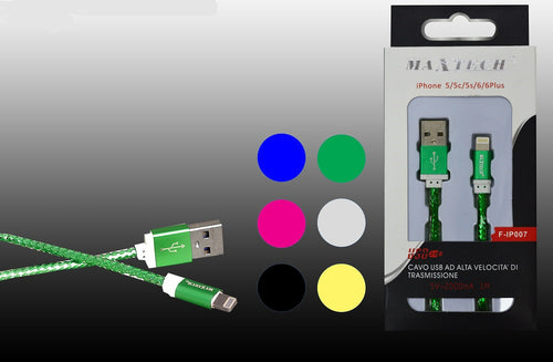 Cavo Filo Usb Alta Velocit? Per Iphone 5/5c/5s/6/6plus 5volt - 2000ma 1mt Maxtech F-ip007 Cavi Smartphone Trade Shop italia - Napoli, Commerciovirtuoso.it
