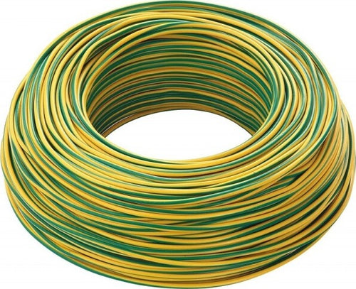 Cavo-Giallo-Verde-100-Mt-Isolato-Unipolare-1x1,5-Antifiamma-Materiale-Elettrico