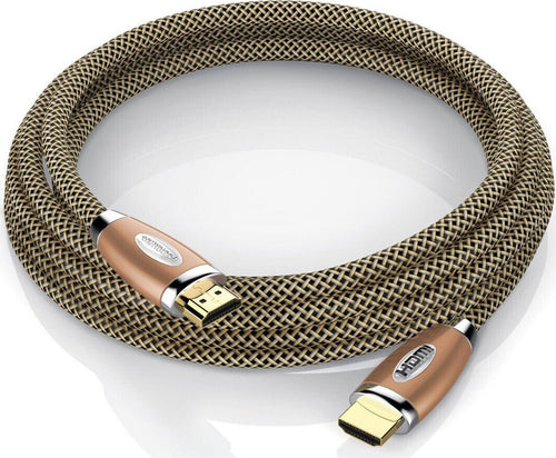 Cavo HDM 5Mt Maschio Maschio con guaina in nylon 4k Ultra HD 2160p connettore metallico Gold - Premium