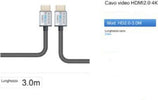 Cavo Hdmi 2.0 4k Da 3 Metri Cavetto High Speed Tv Monitor Audio Video Hd2.0-3.0m Elettronica/Informatica/Accessori/Cavi e accessori/Cavi/Cavi HDMI Trade Shop italia - Napoli, Commerciovirtuoso.it