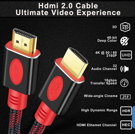 Cavo HDMI 2.0 4K UHD 2160p, HD 1080P ETHERNET 3D PC 1 Metro 18 Gbps
