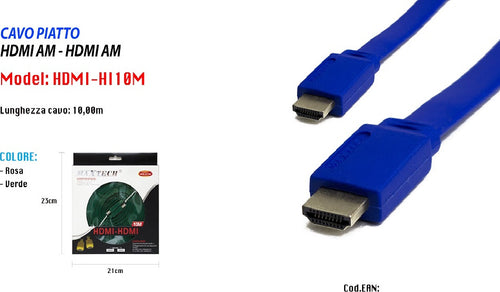 Cavo Hdmi Full Hd 1080p 1600p Piatto 24k Tv Xbox Video 10 Metri Maxtech Hdmi-hi10m Elettronica e telefonia > Accessori Audio e Video > Cavi Audio e Video Trade Shop italia - Napoli, Commerciovirtuoso.it