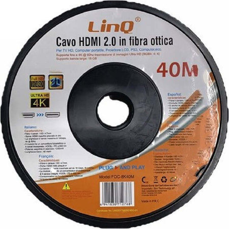 Cavo Hdmi In Fibra Ottica Ultra Hd 4k 40 Mt Per Tv Computer Proiettore Foc-8k40m Elettronica/Informatica/Accessori/Cavi e accessori/Cavi/Cavi HDMI Trade Shop italia - Napoli, Commerciovirtuoso.it