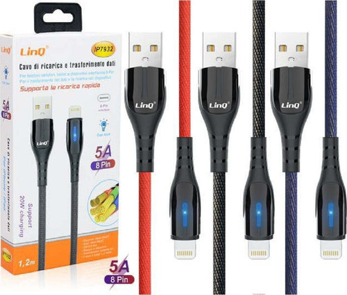 Cavo Lightning 1,2mt 5a 20w Ricarica Rapida Indicatore Ricarica Luminoso Ip7932 Elettronica/Cellulari e accessori/Accessori/Cavi e adattatori/Cavi Lightning Trade Shop italia - Napoli, Commerciovirtuoso.it