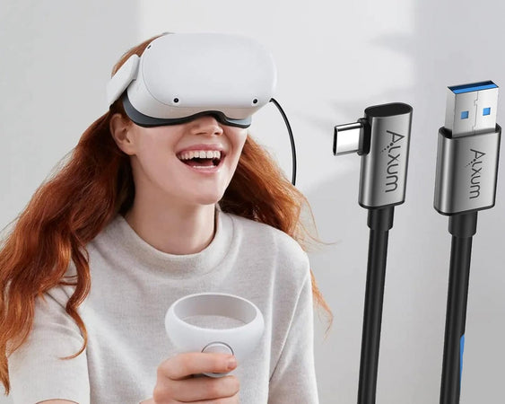 Cavo Link da USB 3.2 Gen 1 A a C per VR Oculus Quest 1/2 5 Gbps Trasferimento dati PC Alta Velocità e Ricarica Rapida 5 Metri