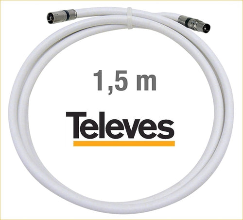 Cavo coassiale TV con connettori M/F a compressione 1,5 Mt. TELEVES
