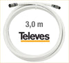 Cavo coassiale TV con connettori M/F a compressione 3 Mt. TELEVES