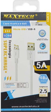 Cavo-Micro-Usb-2.5mt-Supercharge-Ricarica-Rapida-5a-Dati-Smartphone-F-s032-Tablet