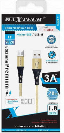 Cavo-Micro-Usb-A-Usb-a-Premium-Trasferimento-Dati-Ricarica-1mt-Smartphone-F-s034
