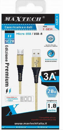 Cavo-Micro-Usb-A-Usb-a-Premium-Trasferimento-Dati-Ricarica-1mt-Smartphone-F-s034