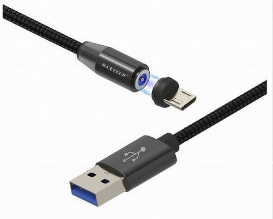 Cavo-Micro-Usb-Ricarica-Dati-Luce-Magnetica-Led-1mt-Per-Smartphone-Maxtech-F-s026