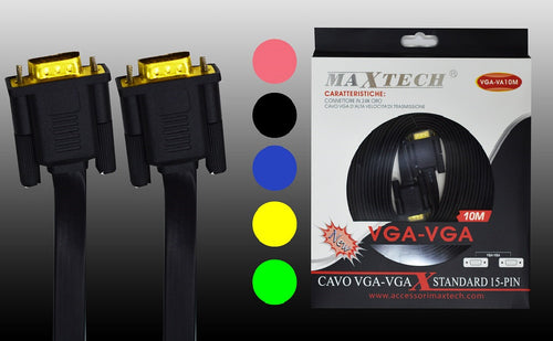 Cavo Monitor Vga-vga Maschio-maschio Standard 15 Pin 10 Metri Maxtech Vga-va10m Elettronica e telefonia > Accessori Audio e Video > Cavi Audio e Video Trade Shop italia - Napoli, Commerciovirtuoso.it