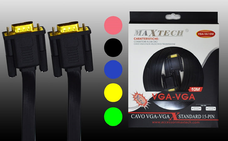 Cavo Monitor Vga-vga Maschio-maschio Standard 15 Pin 10 Metri Maxtech Vga-va10m Elettronica e telefonia > Accessori Audio e Video > Cavi Audio e Video Trade Shop italia - Napoli, Commerciovirtuoso.it