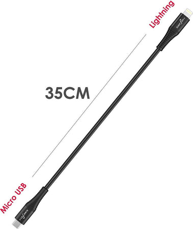 Cavo OTG di ricarica iOS eBIKE 35 cm di lunghezza Micro Usb to Lightning per Bosch Intuvia, Kiox, Nyon (vecchio) Display per Yamaha Display C, Display X