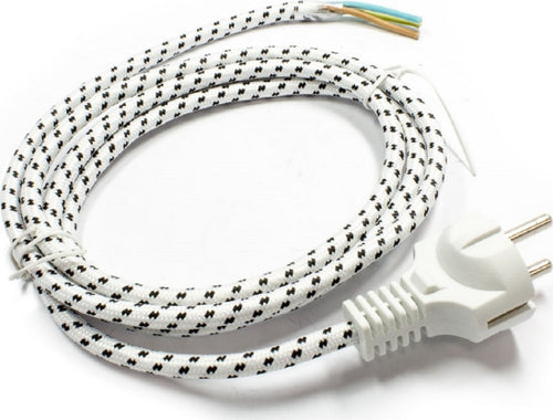 CAVO PER FERRO DA STIRO METRI 1,90 TELATO BIANCO GRIGIO CON SPINA SCHUKO Casa e cucina/Ferri da stiro e accessori/Accessori per ferro e asse da stiro/Accessori per generatori di vapore Rossi Ricambi - Venetico Marina, Commerciovirtuoso.it