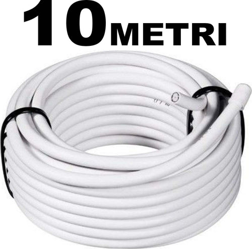 CAVO PROLUNGA 10MT COASSIALE TV ANTENNA DIGITALE TERRESTRE 75OHM CABLATO BIANCO  Trade Shop italia - Napoli, Commerciovirtuoso.it