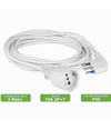 Cavo Prolunga Con Spina 16a Presa Schuko Bivalente 3 Metri Colore Bianco 83286