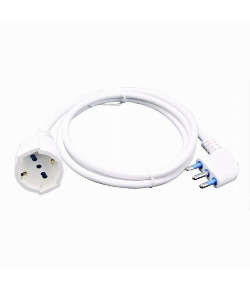 Cavo Prolunga Con Spina 16a Presa Schuko Bivalente 3 Metri Colore Bianco 83286
