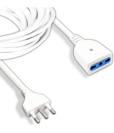 Cavo Prolunga Elettrica Da 3 Metri Con Spina Da 16a Presa Bipasso 10a 16a Bianco