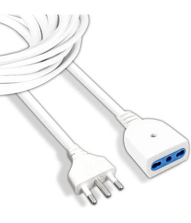 Cavo Prolunga Elettrica Da 7 Metri Con Spina Da 16a Presa Bipasso 10a 16a Bianco