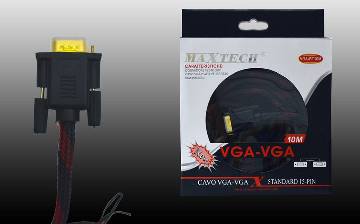 Cavo Prolunga Monitor Vga M/m 15 Pin 10mt Retinato Pc Computer Maxtech Vga-rt10m Elettronica e telefonia > Accessori Audio e Video > Cavi Audio e Video Trade Shop italia - Napoli, Commerciovirtuoso.it