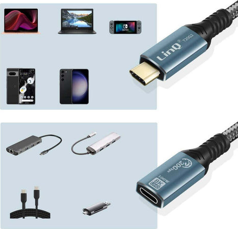 Cavo-Prolunga-Type-c-Maschio-femmina-2mt-Ricarica-100w-Risoluzione-8k-20gbps-T20g2