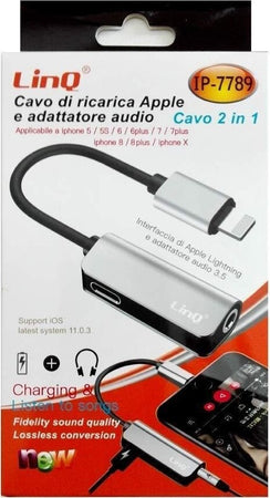 Cavo Ricarica Adattatore Audio 2 In 1 Lightning Cuffie Jack 3,5mm Iphone Ip-7789 Elettronica/Home Audio e Hi-Fi/Accessori/Cavi/Cavi ottici Trade Shop italia - Napoli, Commerciovirtuoso.it