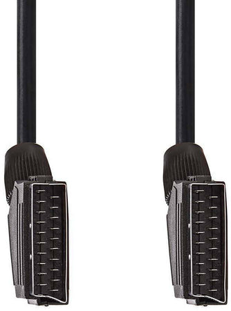 Cavo Scart Scart 1,5 Mt Nedis Cavo Nero per Collegamenti DVD e decoder DVB-T2