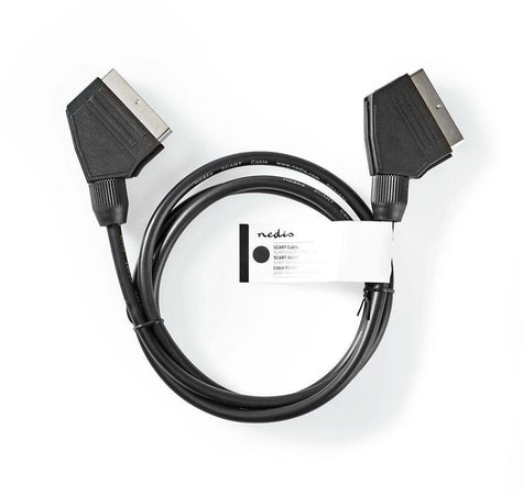 Cavo Scart Scart 1,5 Mt Nedis Cavo Nero per Collegamenti DVD e decoder DVB-T2
