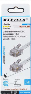 Cavo Telefonico Adsl Rj11 Collegamento Telefonico Modem 20mbps 1.8 Mt Rj11-1.8m Elettronica/Telefonia fissa e accessori/Accessori/Cavi Trade Shop italia - Napoli, Commerciovirtuoso.it