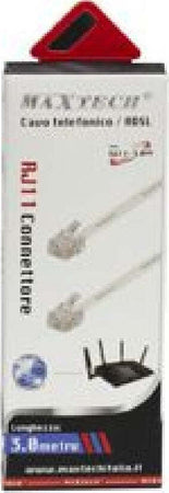 Cavo Telefonico Rj11 3mt Collegamento Telefonico Prolunga Modem Maxtech Rj11-3.0m Informatica e Videogiochi > Periferiche di rete > Cavi di Rete Trade Shop italia - Napoli, Commerciovirtuoso.it