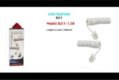 Cavo Telefonico Spiralato Spirale Rj11 Cornetta Telefono 1,5mt Maxtech Rj11-1.5a Informatica e Videogiochi > Periferiche di rete > Cavi di Rete Trade Shop italia - Napoli, Commerciovirtuoso.it