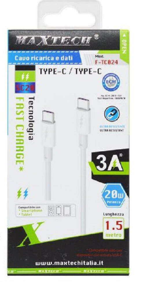 Cavo Type C A Type-c Dati E Ricarica Veloce Per Smartphone 1.5 Metri 3a F-tc024 Elettronica e telefonia > Telefonia Fissa e Mobile > Accessori Smartphone > Cavi Smartphone Trade Shop italia - Napoli, Commerciovirtuoso.it
