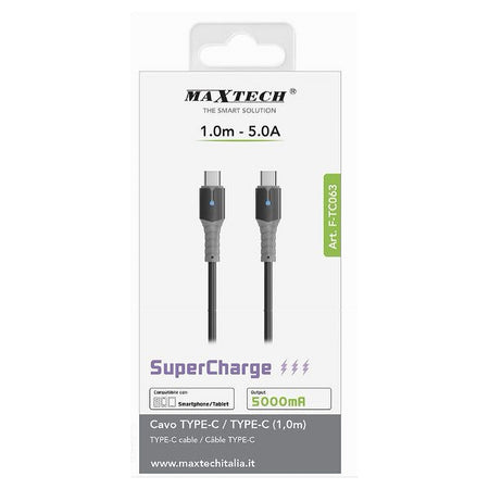 Cavo Type-c / Type-c Super Ricarica Veloce 5a 1mt Per Smartphone Tablet F-tc063
