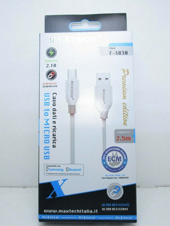 Cavo Usb - Micro Usb 2,1a Per Ricarica Dati Filo Ultra Resistente 2,5 Mt F-s030 Elettronica e telefonia > Telefonia Fissa e Mobile > Accessori Smartphone > Cavi Smartphone Trade Shop italia - Napoli, Commerciovirtuoso.it