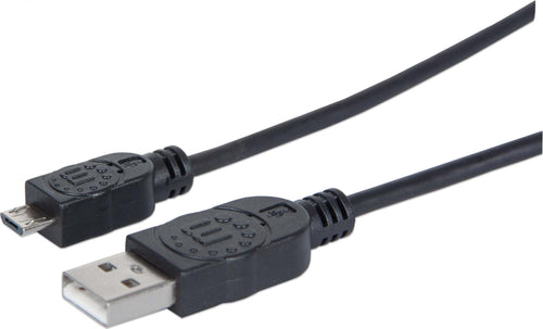 Cavo-USB-2.0-A-maschio/Micro-B-maschio-0,5m-Nero-Manhattan