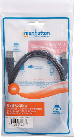 Cavo-USB-2.0-A-maschio/Micro-B-maschio-0,5m-Nero-Manhattan