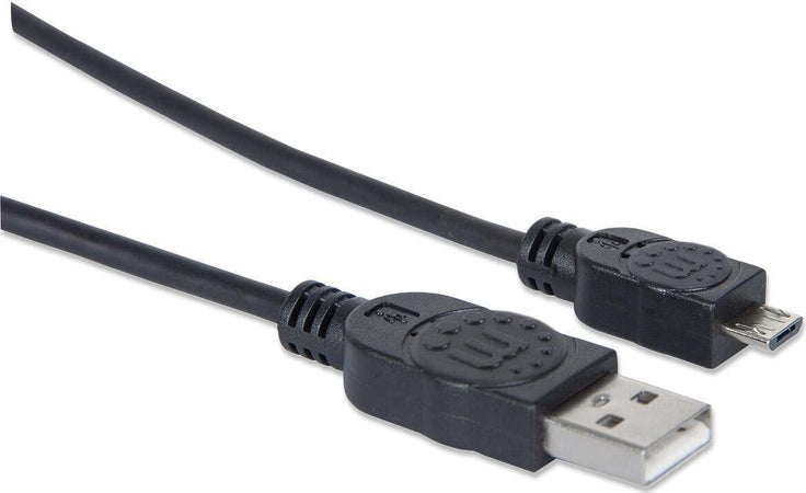Cavo-USB-2.0-A-maschio/Micro-B-maschio-0,5m-Nero-Manhattan
