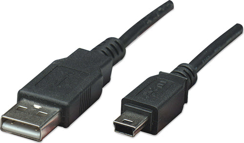 Cavo-USB-2.0-A-maschio/mini-B-5-pin-maschio-0,3-m-Nero-Manhattan