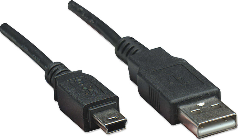 Cavo-USB-2.0-A-maschio/mini-B-5-pin-maschio-0,3-m-Nero-Manhattan