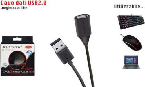 Cavo Usb 2.0 Maschio A Femmina M/f Prolunga Per Pc 10 Mt Maxtech Usb2.0f-m10m Informatica e Videogiochi > Accessori PC > Adattatori e Convertitori Trade Shop italia - Napoli, Commerciovirtuoso.it