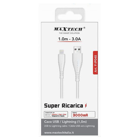 Cavo Usb A Lightning 3 A 1 Mt Ricarica Rapida Dati Per Iphone Ipad Ipod F-ip048