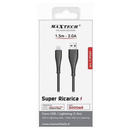 Cavo Usb A Lightning 3 A 1.5mt Ricarica Rapida Dati Per Iphone Ipad Ipod F-ip049