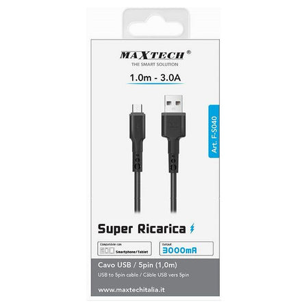 Cavo Usb A Micro Usb 1mt 3 A Super Ricarica Trasferimento Dati Smartphone F-s040