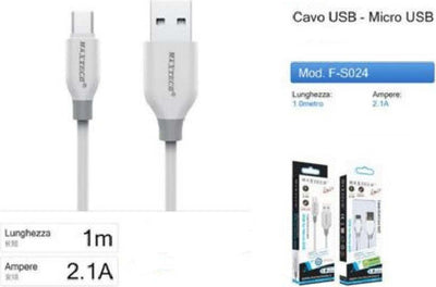 Cavo Usb A Micro Usb 2.1a Ricarica Veloce Dati Filo Ultra Resistente 1 Mt F-s024 Elettronica e telefonia > Telefonia Fissa e Mobile > Accessori Smartphone > Cavi Smartphone Trade Shop italia - Napoli, Commerciovirtuoso.it