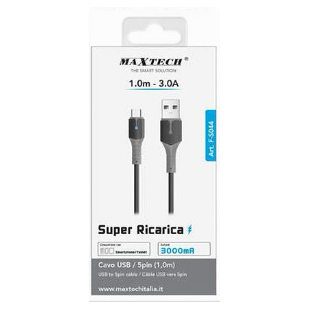 Cavo Usb A Micro Usb Super Ricarica 1 Mt 3a Dati Per Smartphone Tablet F-s044