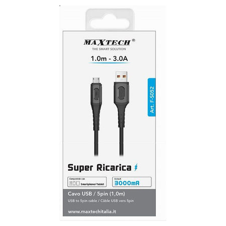 Cavo Usb A Micro Usb Super Ricarica 3a Trasferimento Dati 1mt Smartphone F-s052