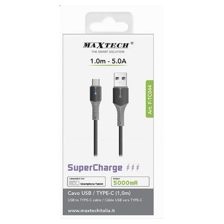 Cavo Usb A Type-c 1 Metro 5 A Supercharge Ricarica Dati Smartphone Tablet F-tc044